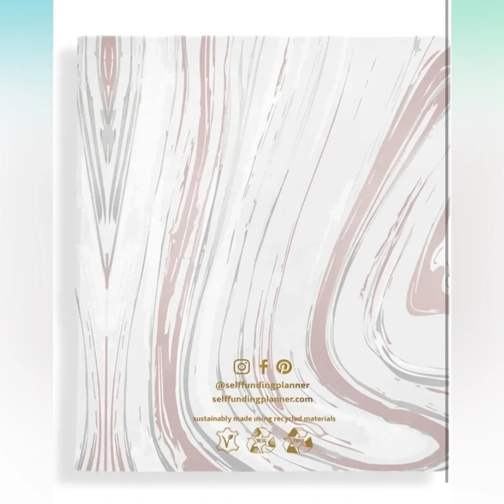 Self Funding Luxury Undated 12 Month Planner / Daily Organizer, Pink Marble, NEW